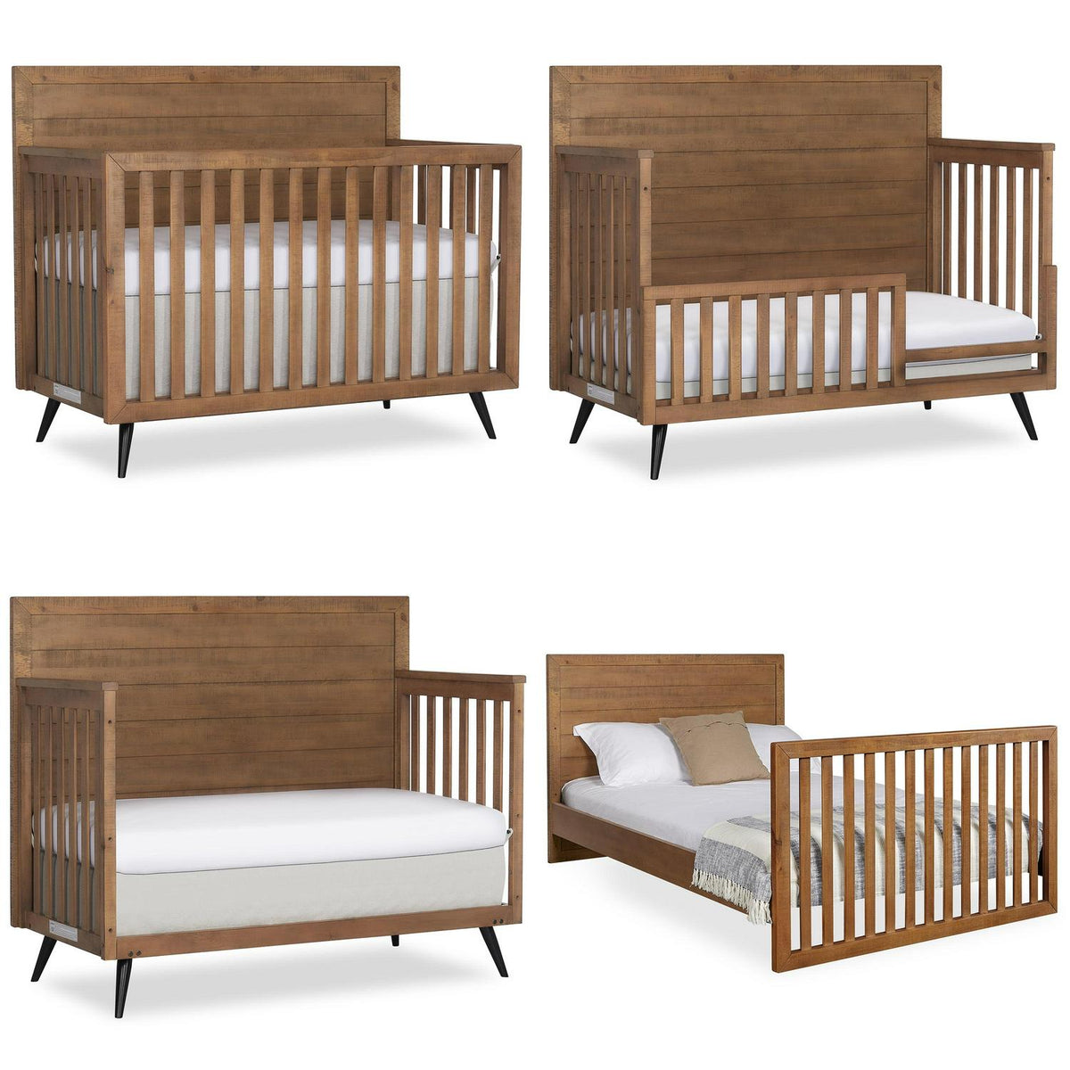 Lit convertible 4-en-1 Evolur Stilnovo Mid Century. Sucre de canne