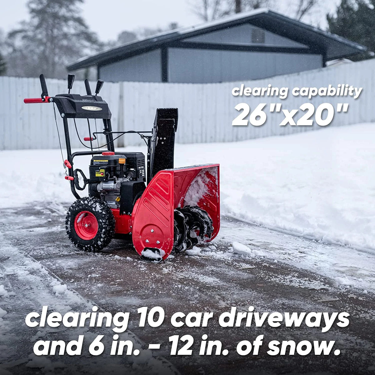 Souffleuse à neige à essence PowerSmart 26 de 252 cm³, autotractée, 120 V, démarrage électrique, vitesse réglable