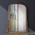 Miroir mural arqué baroque traditionnel, finition or antique, décoration murale pour salon et maison, 31,5 x 23,6 po