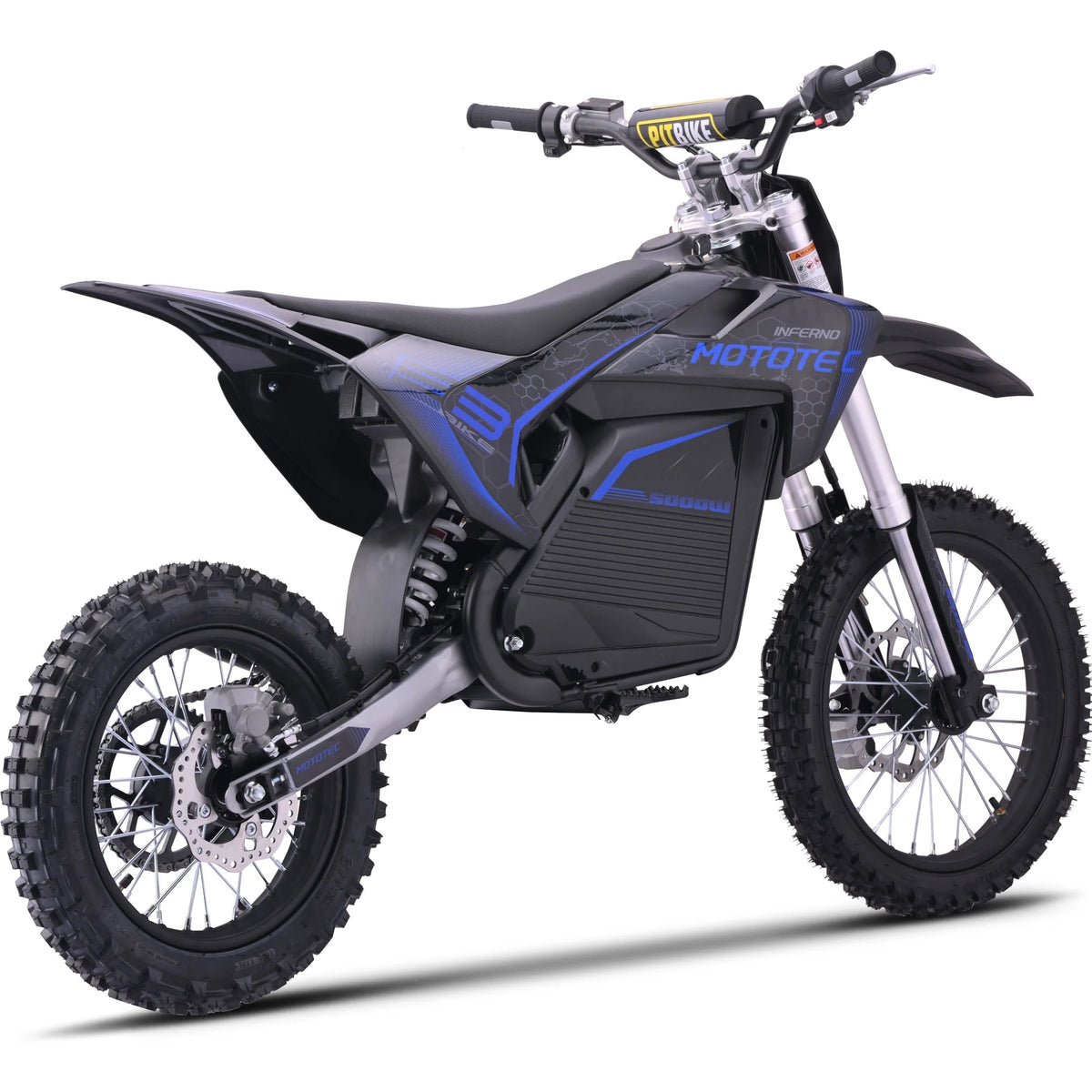 Moto tout-terrain électrique MotoTec 72v Pro 5000w Lithium Bleu