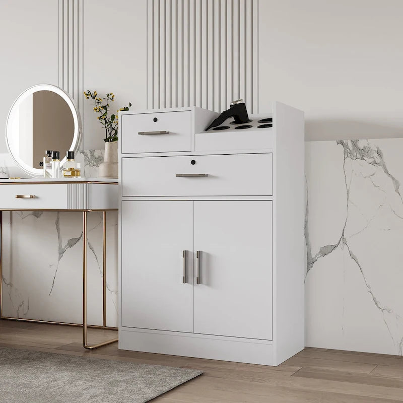 Meuble de rangement verrouillable pour salon de beauté, support pour sèche-cheveux, tiroir pour équipement de styliste
