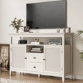 52.8 Buffet en rotin, meuble de rangement de style bohème et rustique avec étagères réglables, buffet d'appoint pour cuisine