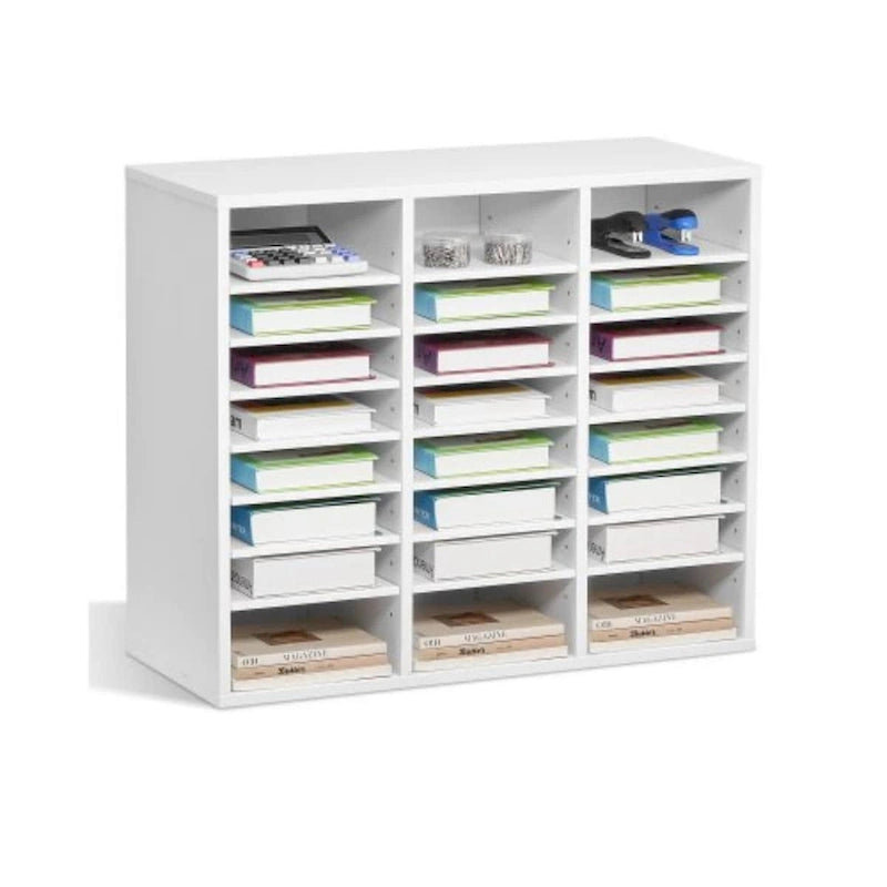 Organisateurs de Littérature de Bureau Polyvalents avec 24 Compartiments et Étagères Ajustables, Complément Parfait pour Tout Espace