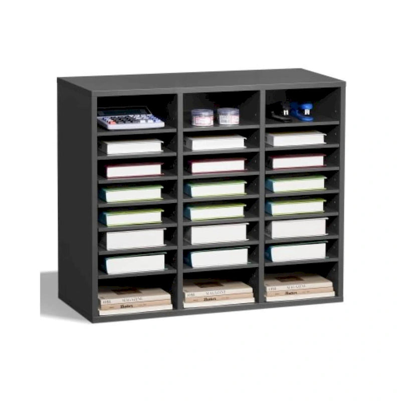 Organisateurs de Littérature de Bureau Polyvalents avec 24 Compartiments et Étagères Ajustables, Complément Parfait pour Tout Espace