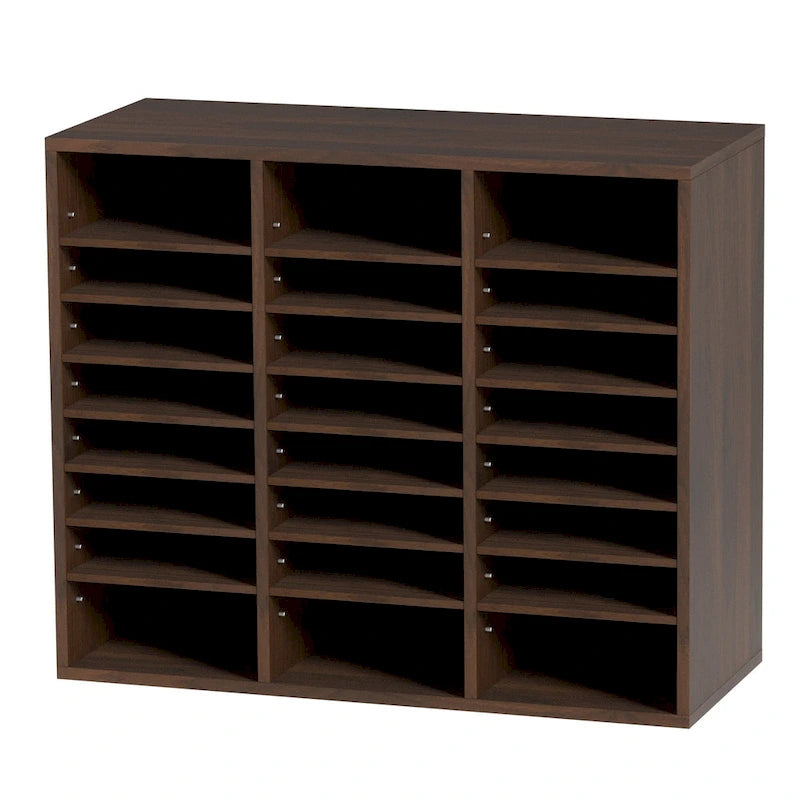 Organisateurs de Littérature de Bureau Polyvalents avec 24 Compartiments et Étagères Ajustables, Complément Parfait pour Tout Espace
