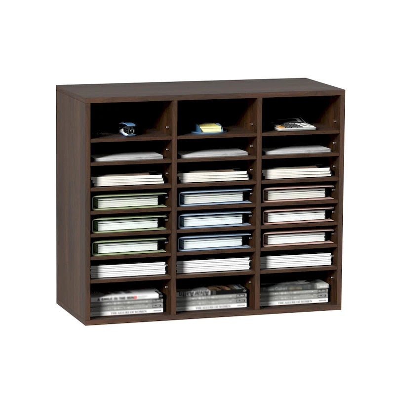 Organisateurs de Littérature de Bureau Polyvalents avec 24 Compartiments et Étagères Ajustables, Complément Parfait pour Tout Espace