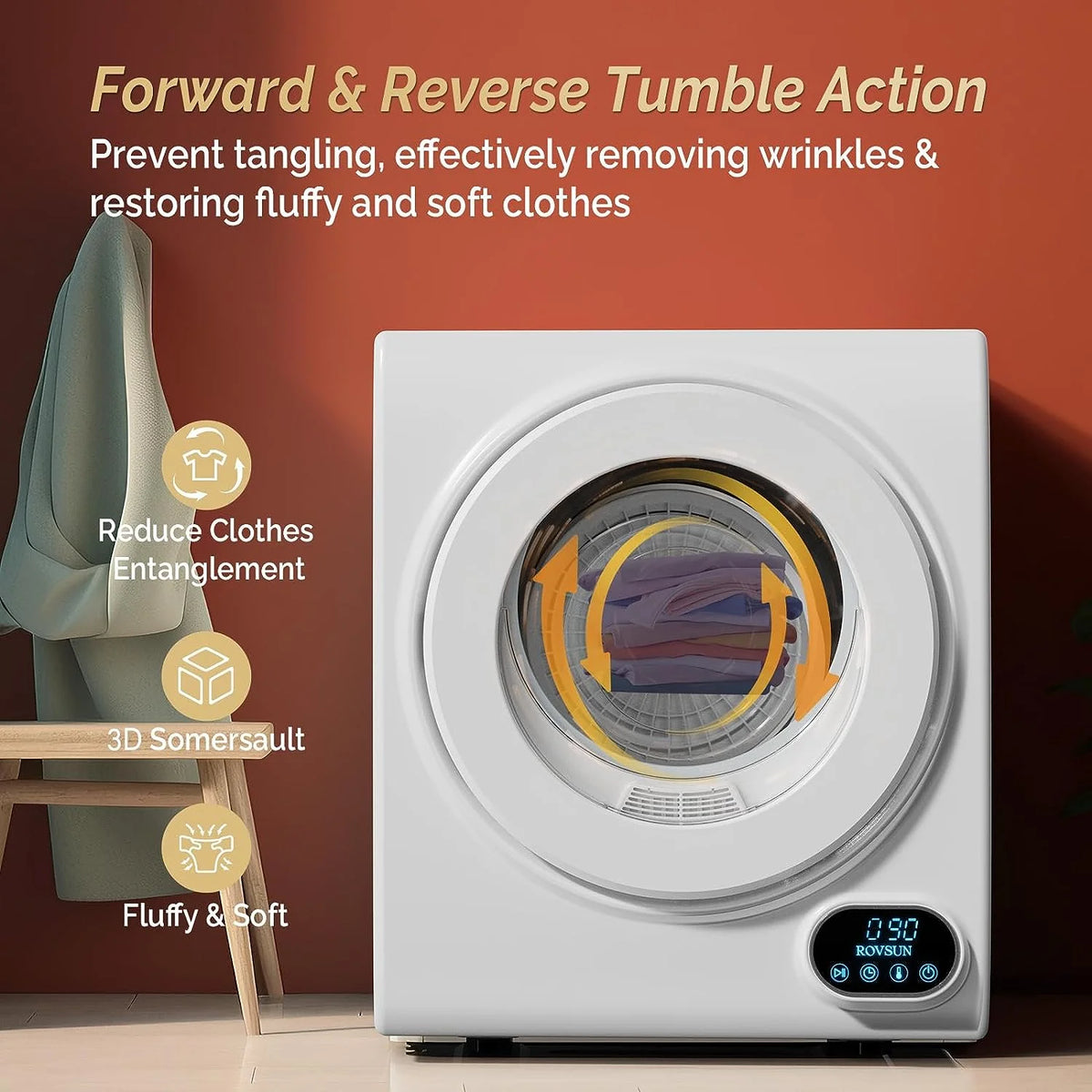 Sèche-linge portable VINGLI 10 lb 110 V blanc électrique à tambour
