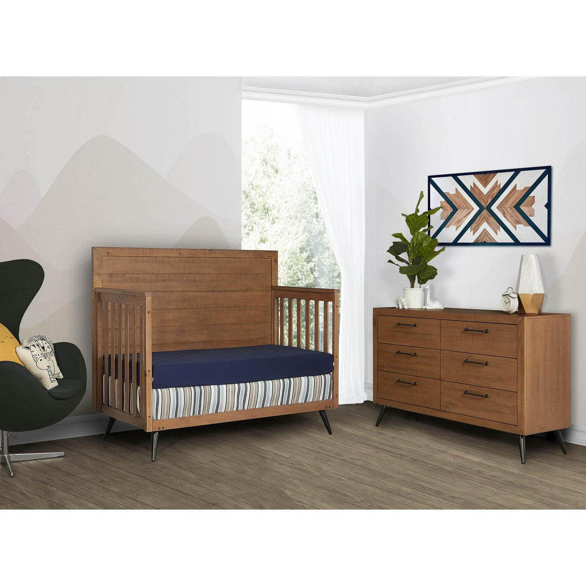 Lit convertible 4-en-1 Evolur Stilnovo Mid Century. Sucre de canne