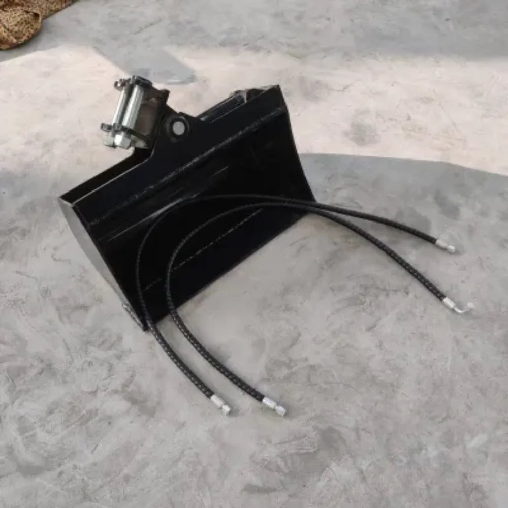 TYPHON Ensemble d’accessoires 10-en-1 pour mini-pelle C Coupleur rapide, Godets, Griffe, Déracineur, Foreuse, Pince, Godet basculant & Marteau hydraulique C Convient aux pelles de 0,6 à 2 tonnes, Kit d’outils robuste