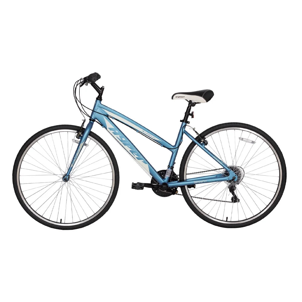 Vélo hybride Hyper Brand Bicycle 700c Spin Fit pour homme, noir et bleu, adulte