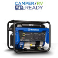 Groupe électrogène à essence portable Westinghouse 4650 de 4650 W, démarrage manuel, prise compatible camping-car, détecteur de CO