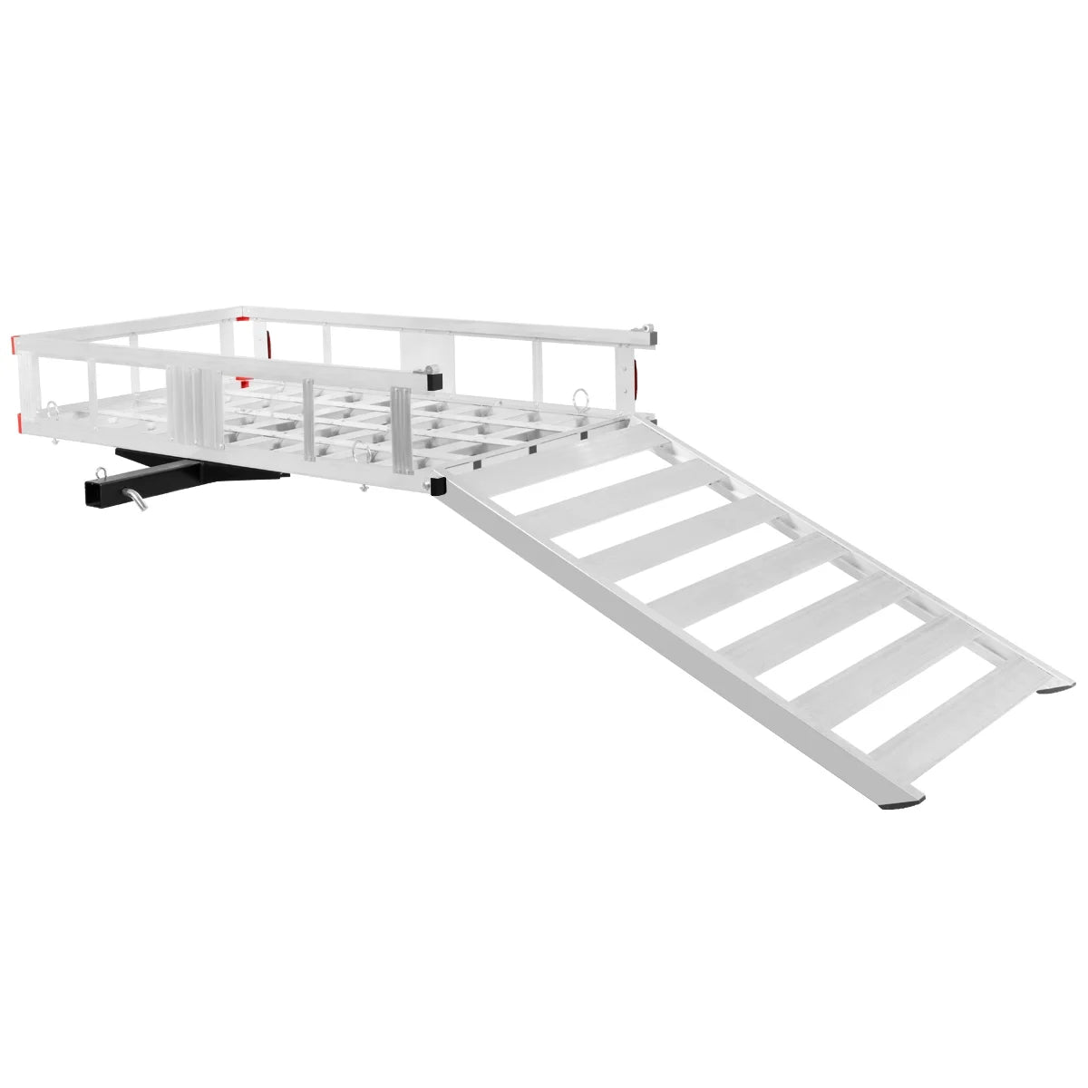 Costway Porte-bagages cargo en aluminium 52,1 cm x 74,9 cm avec rampe, porte-assistance à attelage