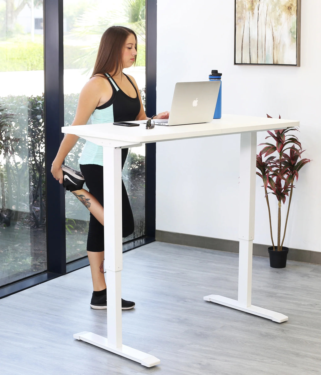 Bureau assis-debout électrique noir Motionwise, 24?x48, réglable en hauteur de 28 à 48 avec 4 hauteurs préréglées et port de charge USB, plusieurs couleurs