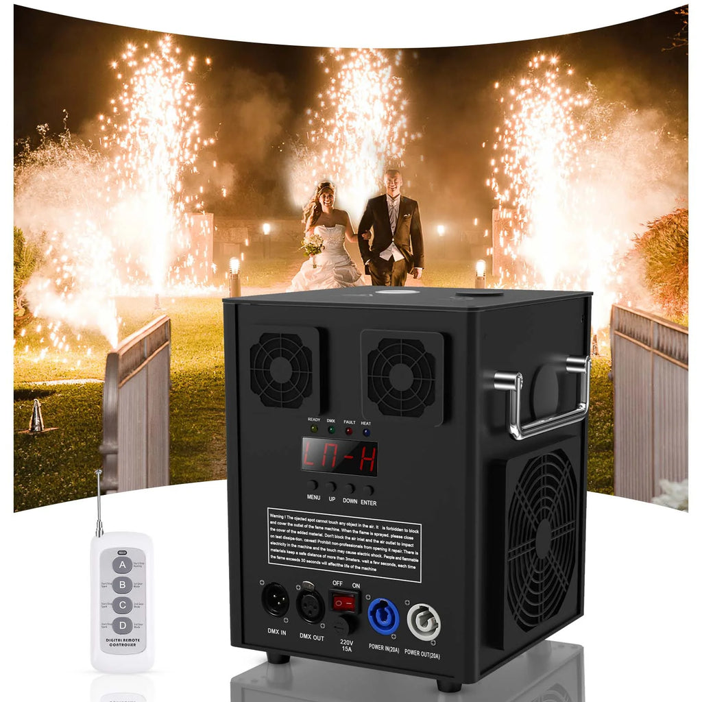 Lot de 4 machines à étincelles froides 700W, machines à effets de scène DMX pour scène, DJ, discothèque, mariage # Noir