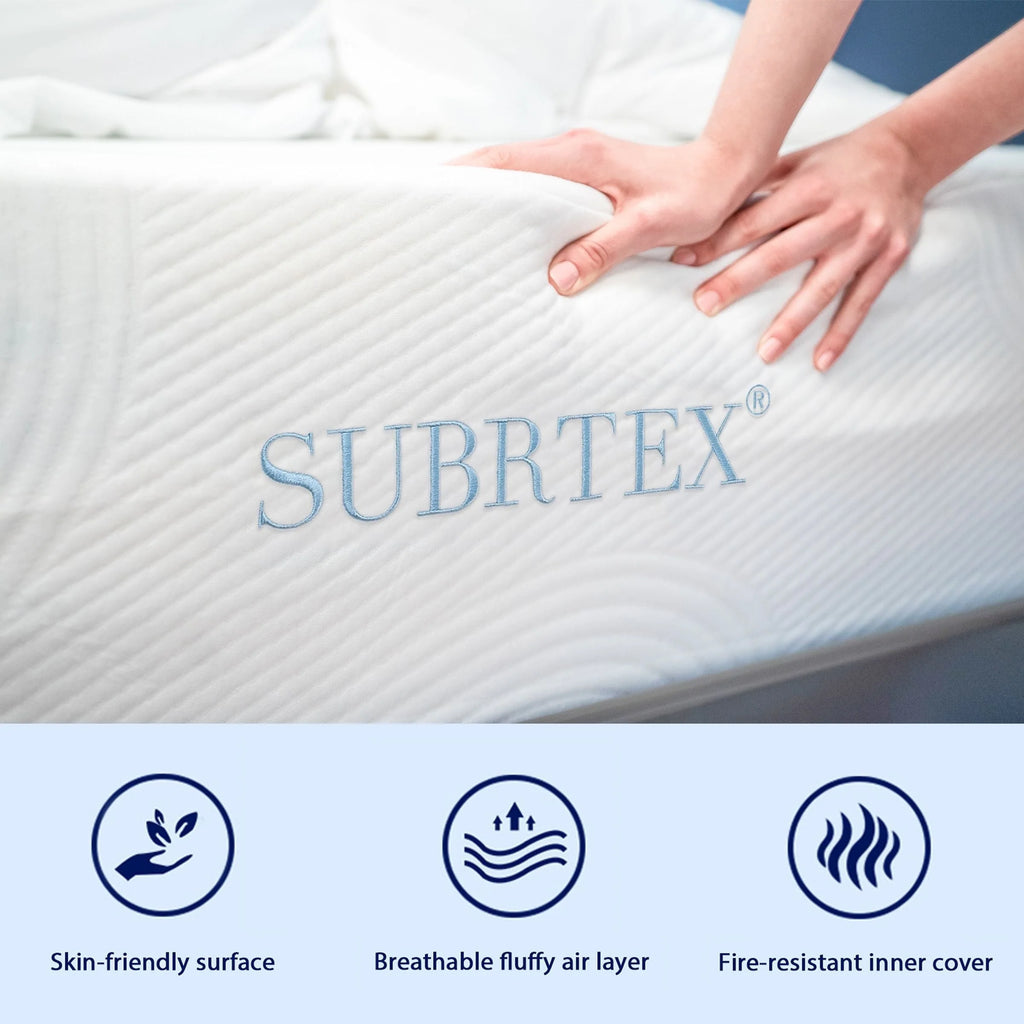 Matelas en mousse à mémoire de forme Subrtex 10 Gel en boîte, format Queen