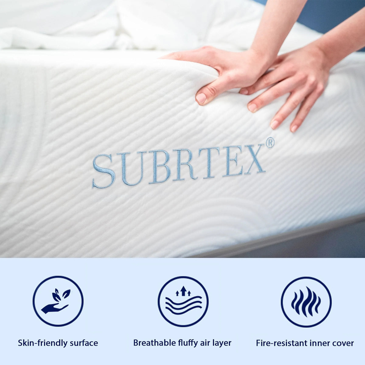 Matelas en mousse à mémoire de forme Subrtex 10 Gel en boîte, format Queen
