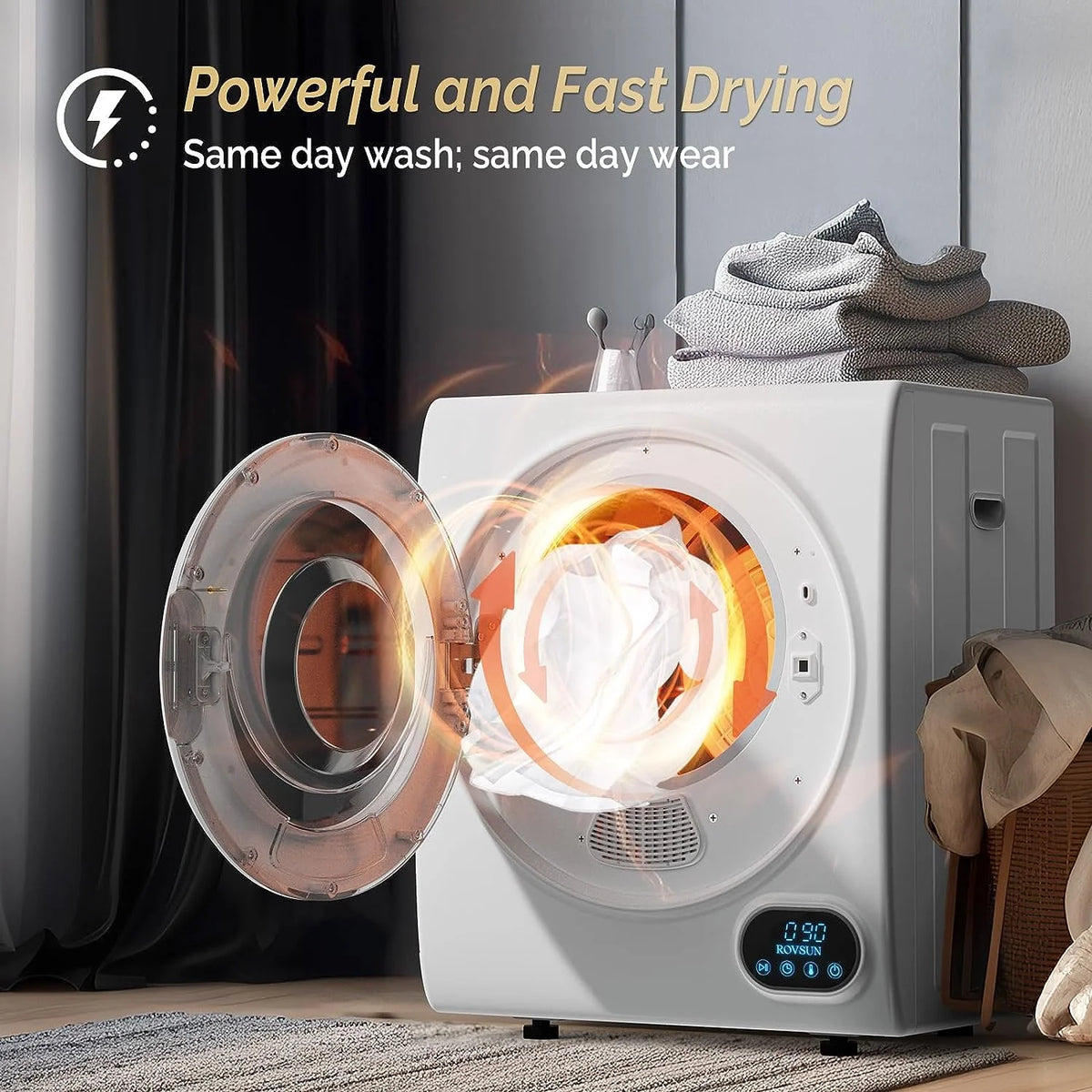 Sèche-linge portable VINGLI 10 lb 110 V blanc électrique à tambour