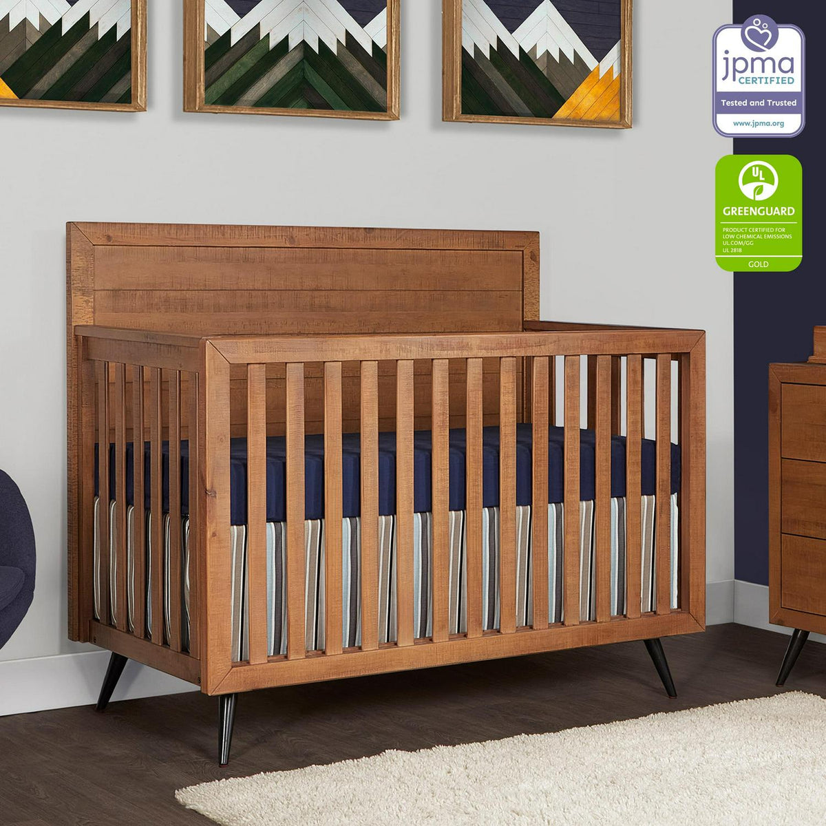 Lit convertible 4-en-1 Evolur Stilnovo Mid Century. Sucre de canne