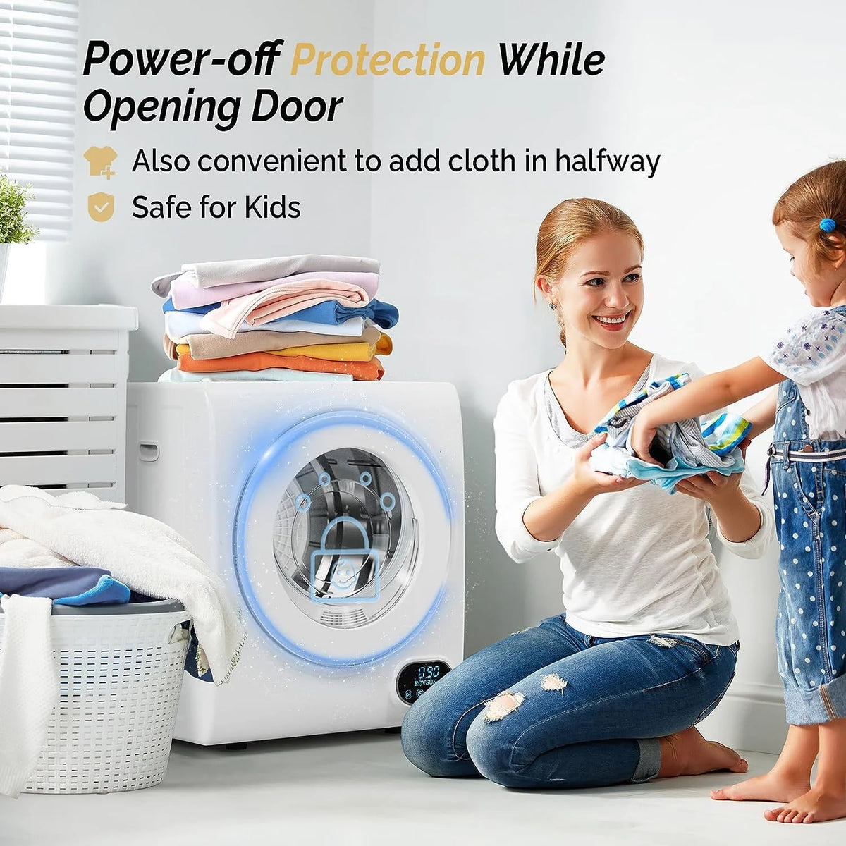 Sèche-linge portable VINGLI 10 lb 110 V blanc électrique à tambour