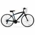Vélo hybride Hyper Brand Bicycle 700c Spin Fit pour homme, noir et bleu, adulte