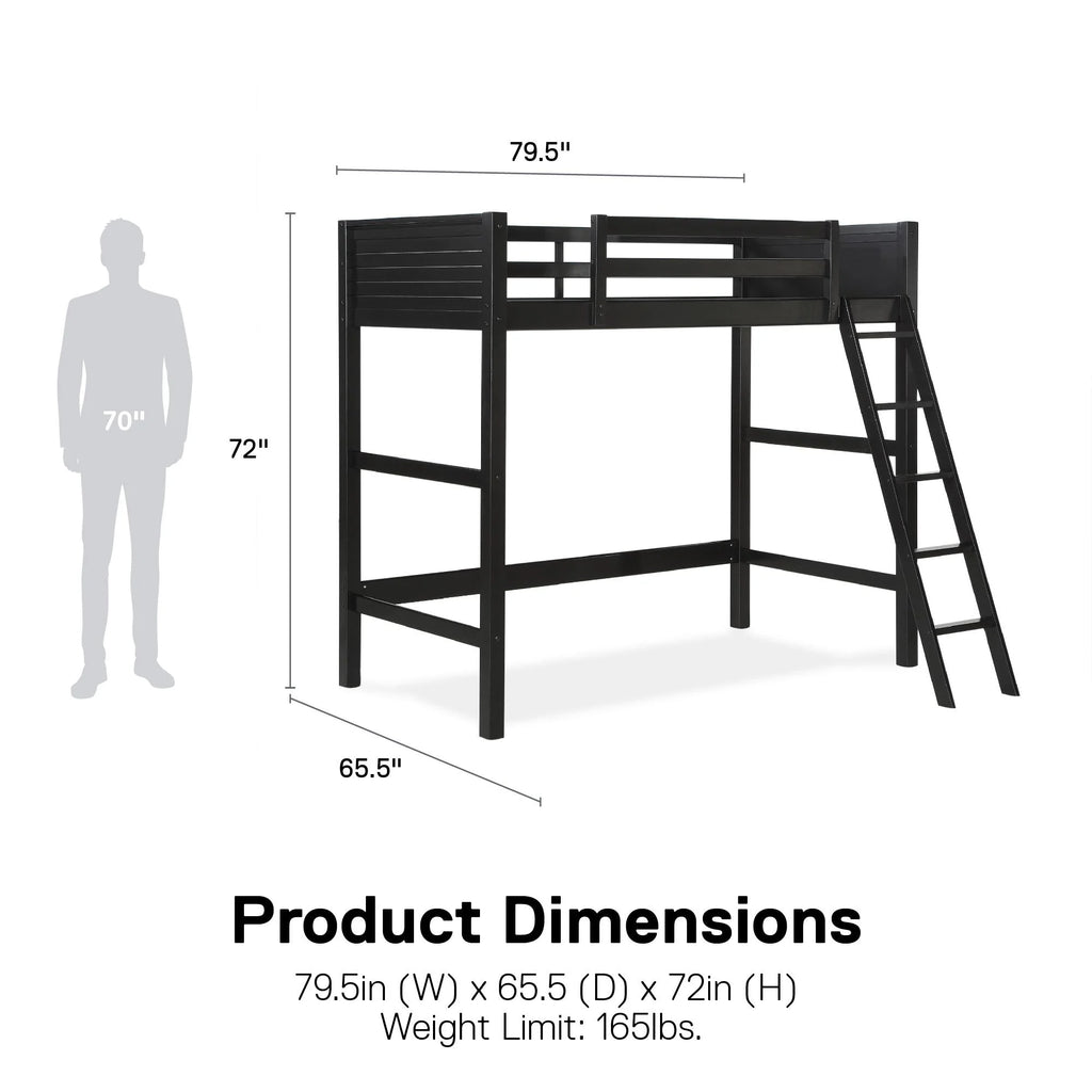 Lit mezzanine simple Your Zone Kiarah avec échelle, blanc
