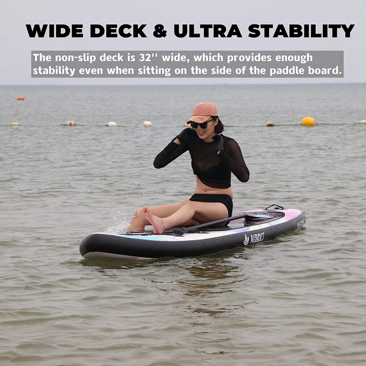 AISUNSS Planche de Stand Up Paddle gonflable 11ft avec accessoires SUP Premium Planche de Stand Up Paddle violette