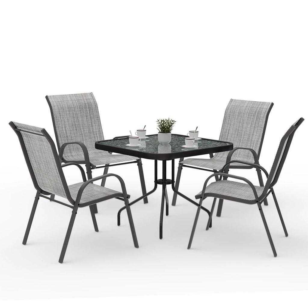 Ensemble de repas d'extérieur Amopatio de 5 pièces, ensemble de table et chaises de patio