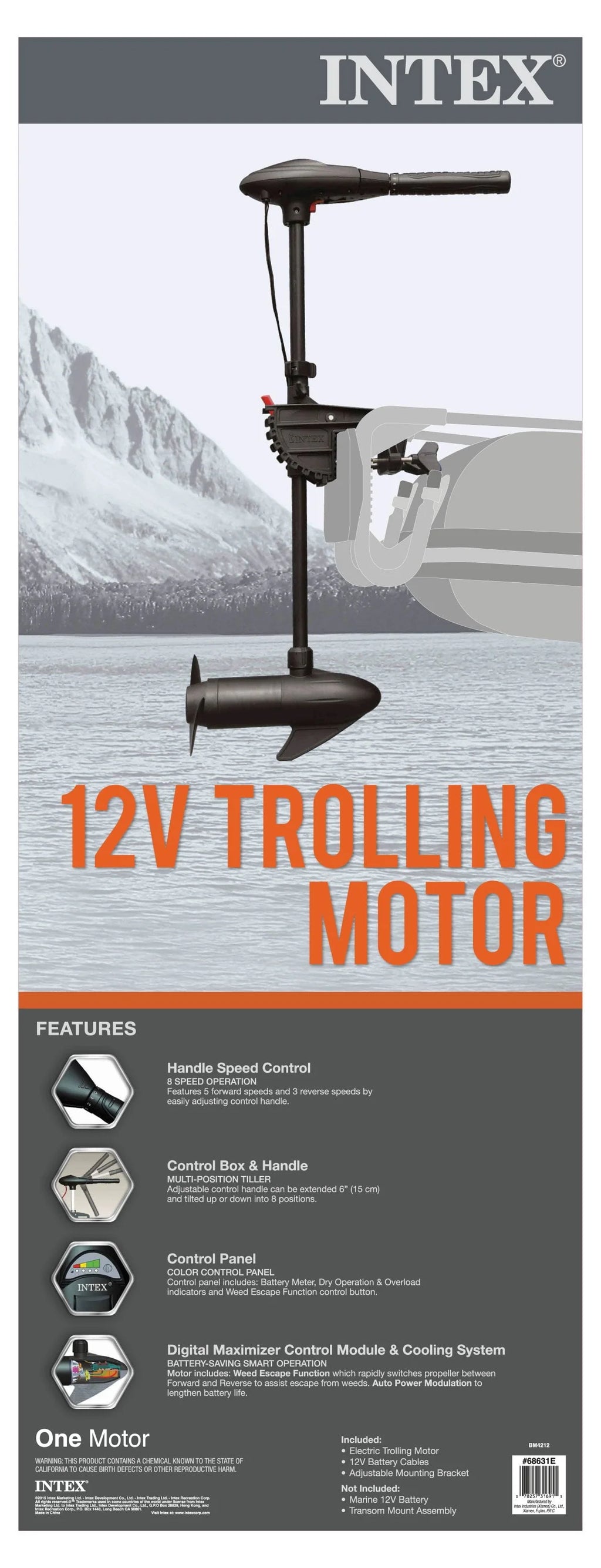 Moteur électrique Intex 12V pour bateaux gonflables Intex