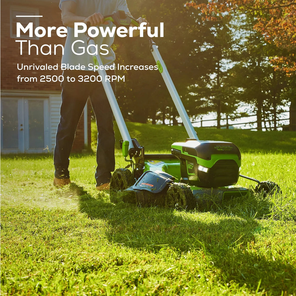 Tondeuse à gazon sans fil sans balais Greenworks 60V 21 avec batterie 5.0Ah & Chargeur