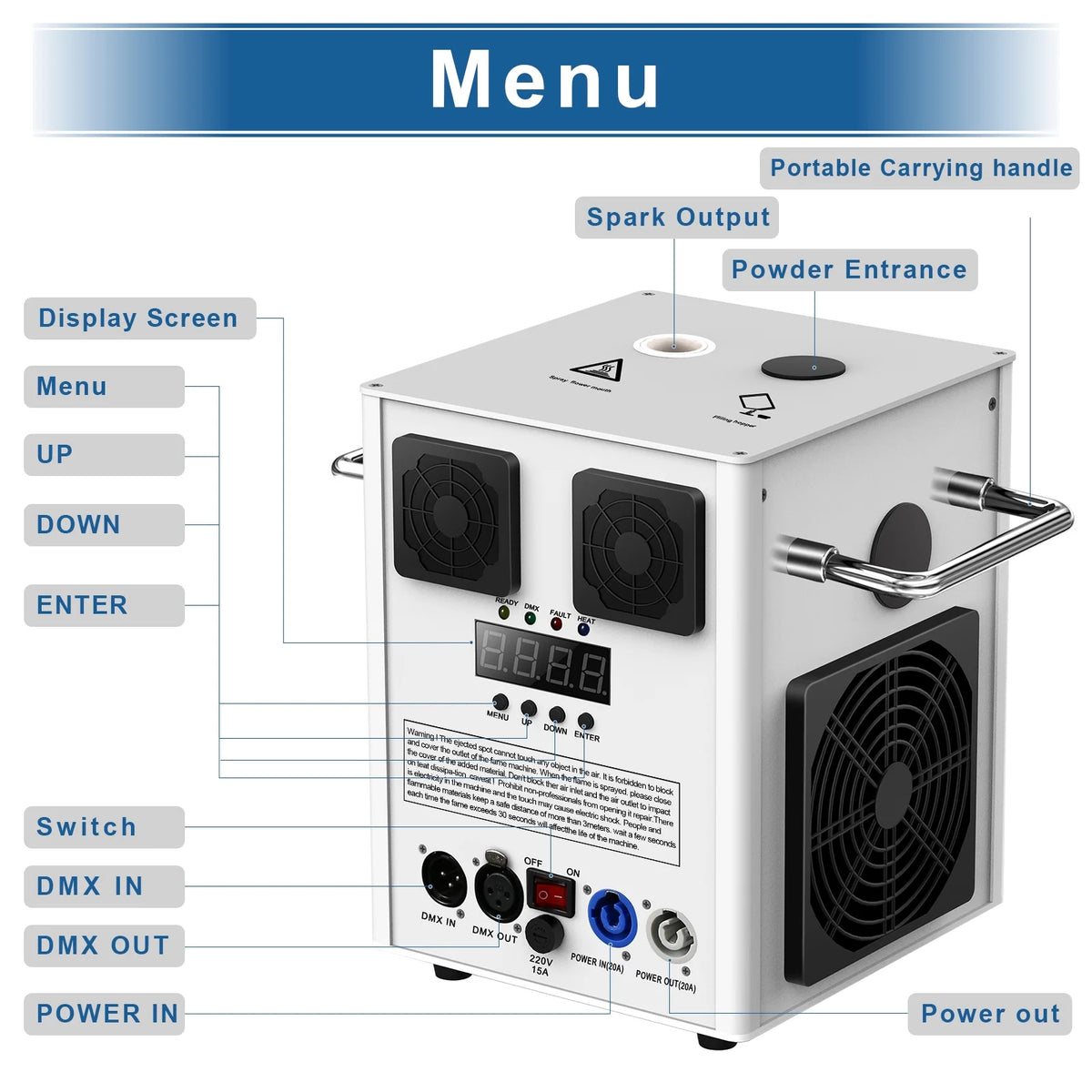Lot de 4 machines à étincelles froides 700W, machines à effets de scène DMX pour scène, DJ, discothèque, mariage # Noir