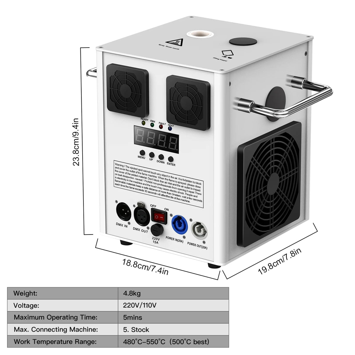 Lot de 4 machines à étincelles froides 700W, machines à effets de scène DMX pour scène, DJ, discothèque, mariage # Noir