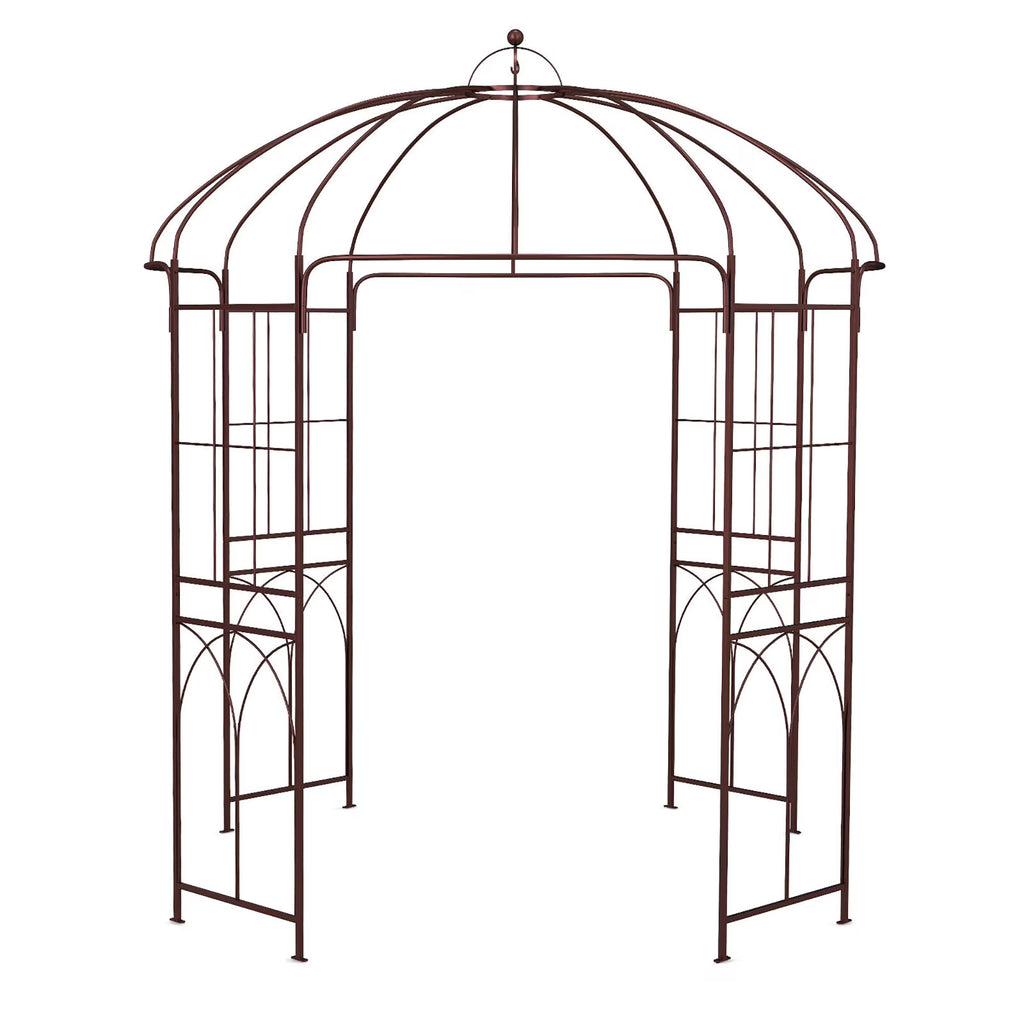 Gymax Support pour plantes grimpantes en forme de cage à oiseaux, tonnelle de jardin, arche pour mariage et fête