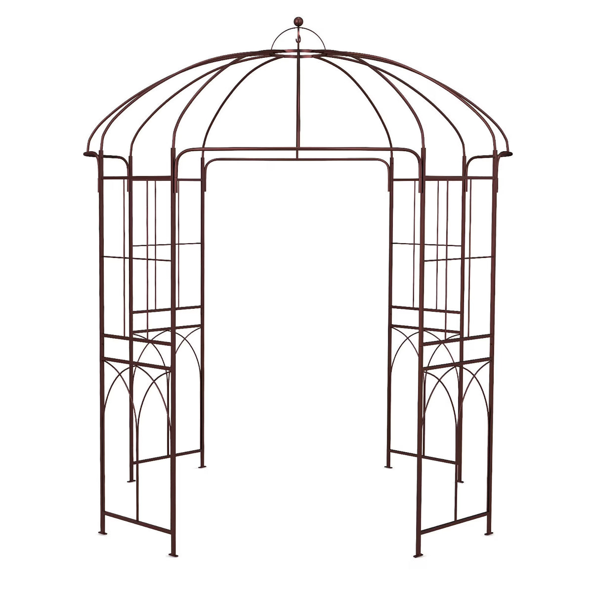 Gymax Support pour plantes grimpantes en forme de cage à oiseaux, tonnelle de jardin, arche pour mariage et fête