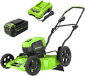 Tondeuse à gazon Greenworks 40V 19 BL, Batterie USB 5.0Ah et Chargeur Inclus