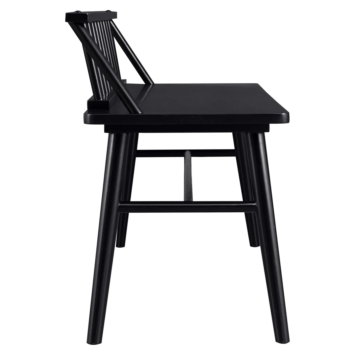 Walker Edison 47?Banc contemporain en bois à barreaux et dossier bas, noir