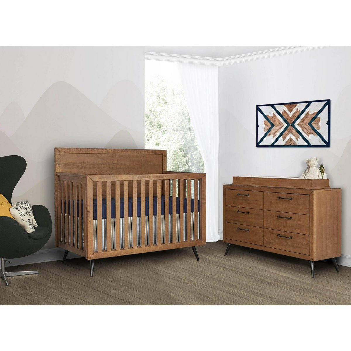 Lit convertible 4-en-1 Evolur Stilnovo Mid Century. Sucre de canne