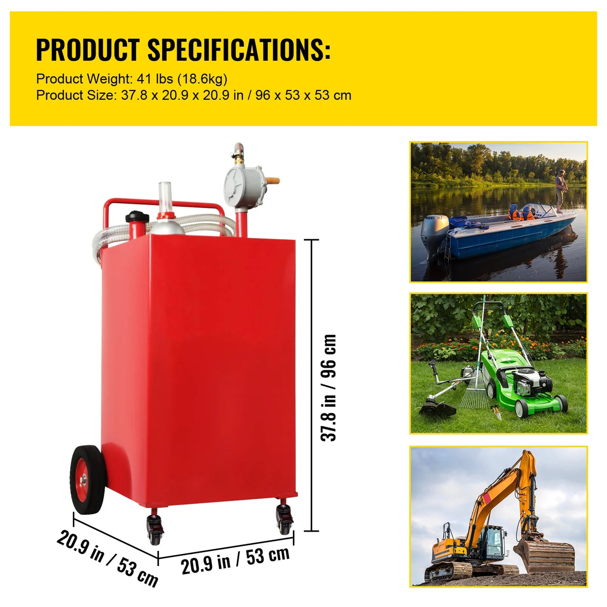 SKYSHALO, Bidon de carburant essence diesel de 30 gallons avec pompe de transfert manuelle rouge