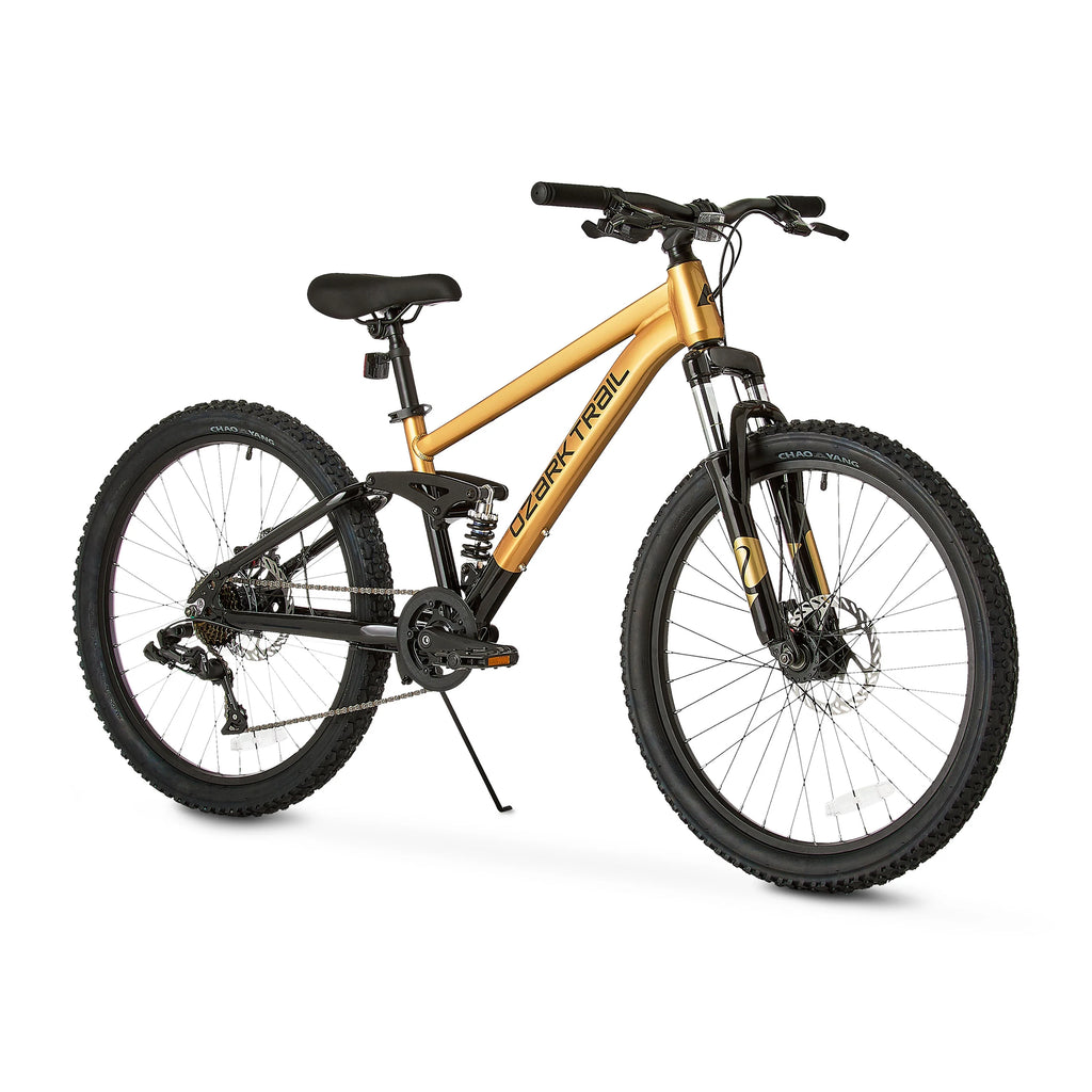 24 Ozark Trail FS.1 Epictrail Vélo tout-terrain à suspension intégrale, Pour adolescents et adultes, Tailles entre 4'6-5'6, Argent