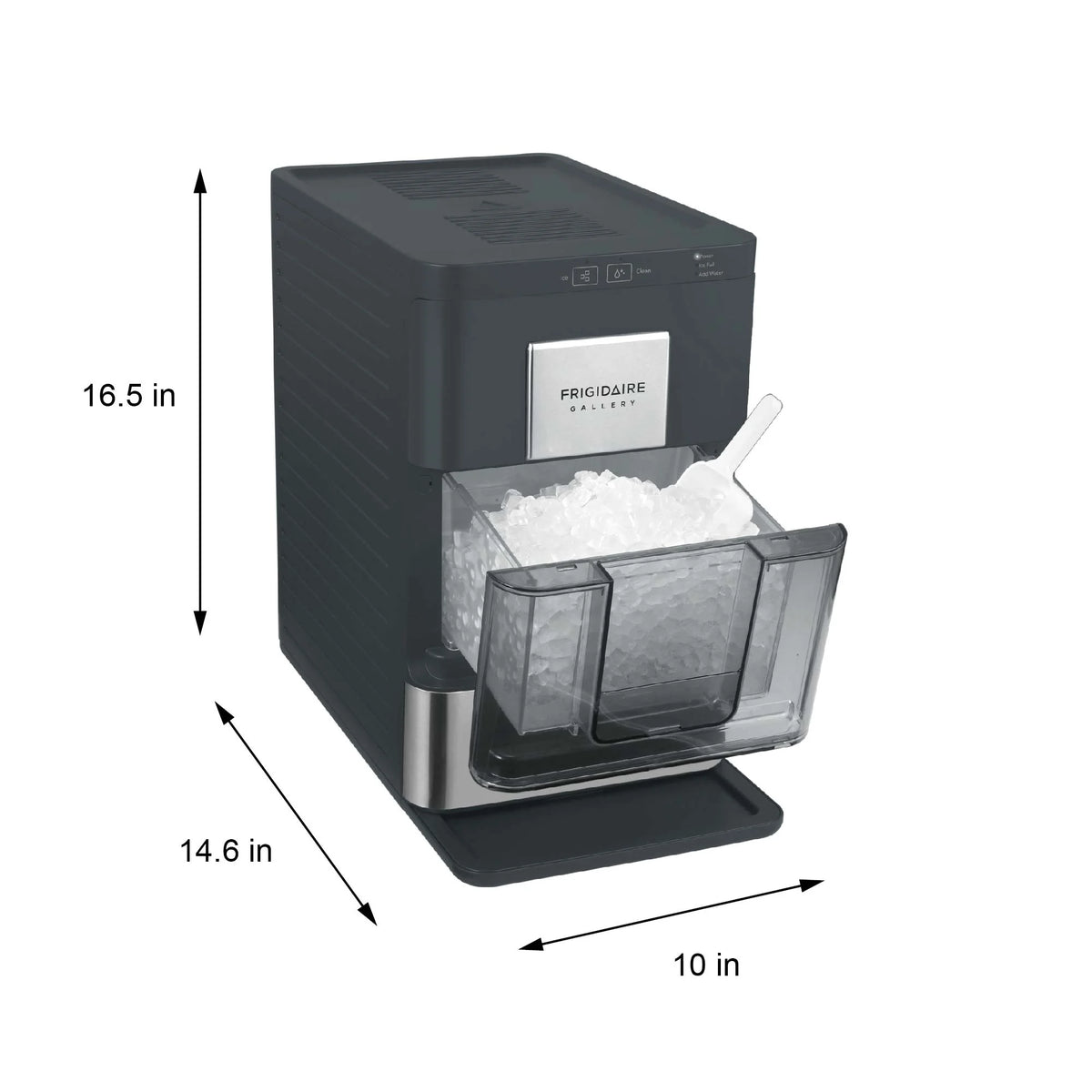 Machine à glaçons Frigidaire EFIC256, machine à glaçons de comptoir avec fenêtre transparente, machine à glaçons d’une capacité de 44 lb, avec autonettoyage, noire