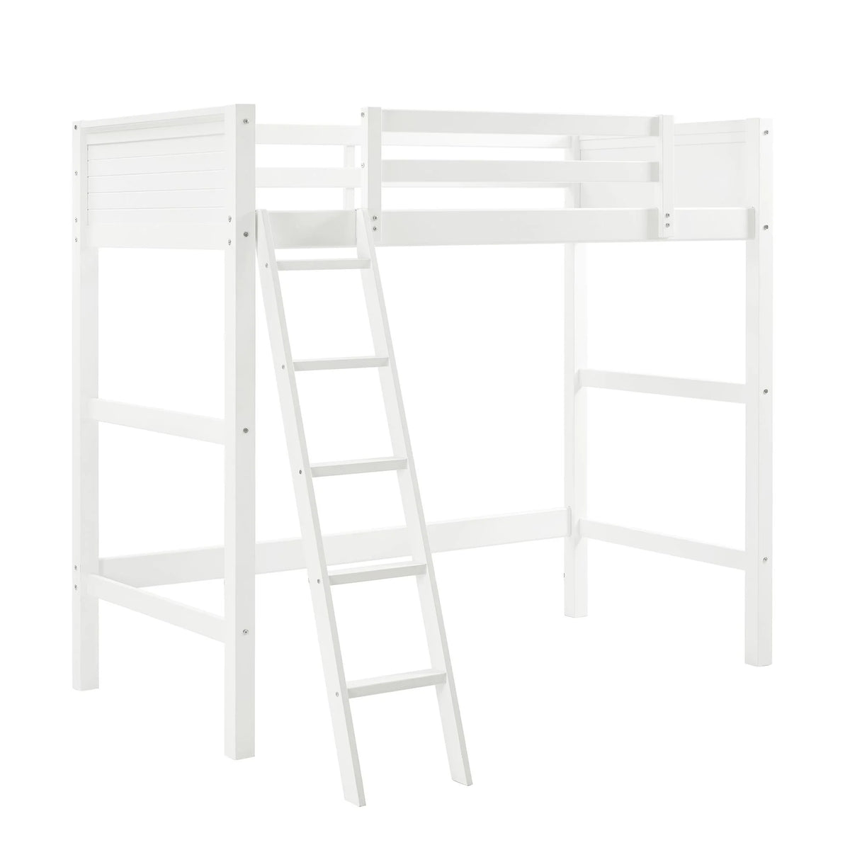 Lit mezzanine simple Your Zone Kiarah avec échelle, blanc