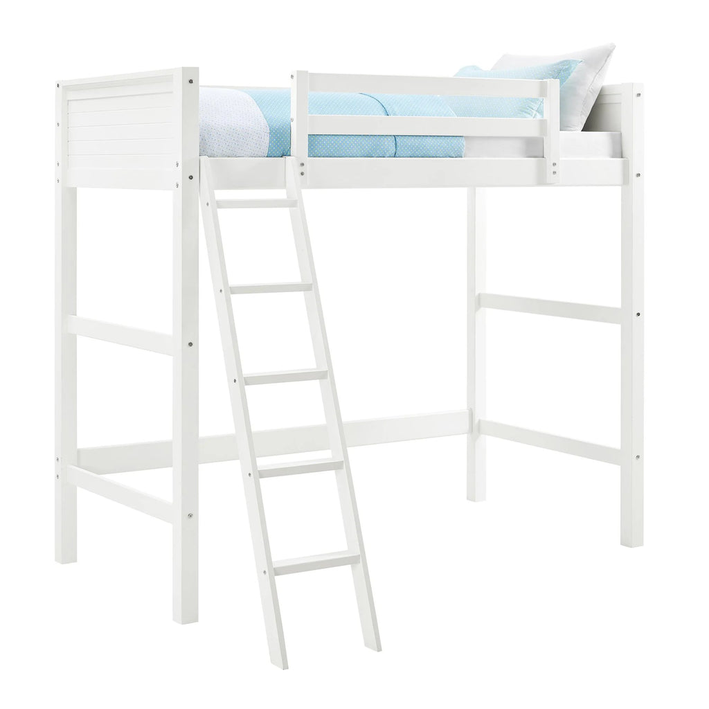Lit mezzanine simple Your Zone Kiarah avec échelle, blanc