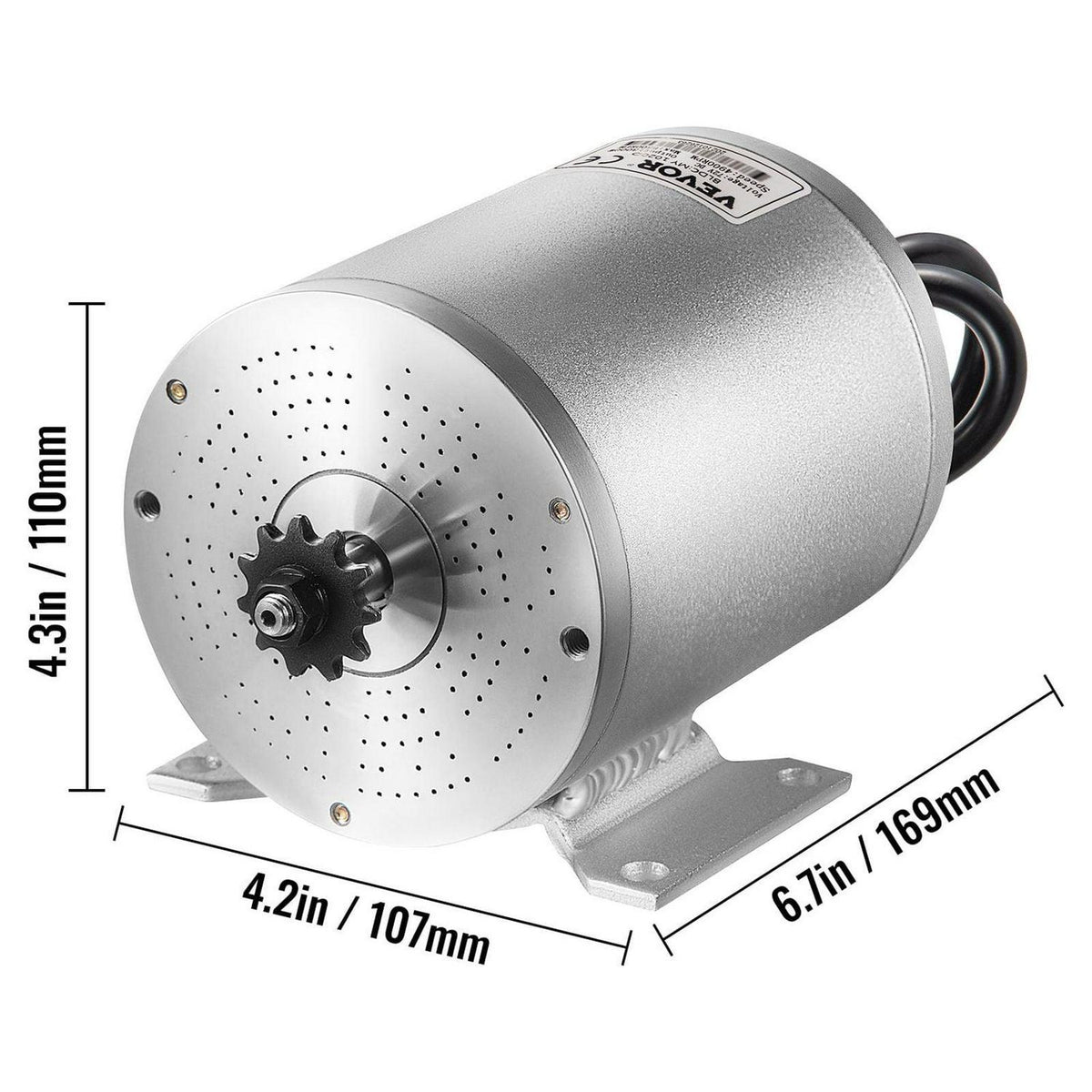 Kit moteur à courant continu sans balais VEVOR 48 V 2000 W. 4300 tr/min. avec contrôleur et accélérateur. Pour kart/quad. 10 lb