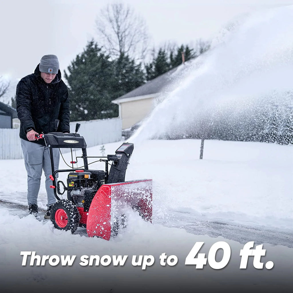 Souffleuse à neige à essence PowerSmart 26 de 252 cm³, autotractée, 120 V, démarrage électrique, vitesse réglable