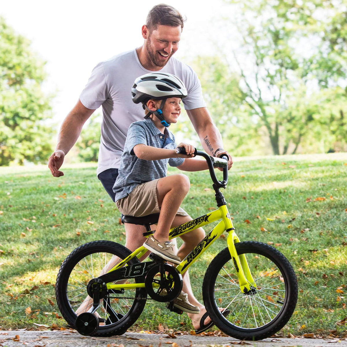 Vélo pour enfant Rock It Boy 18 po, jaune poudré fluo