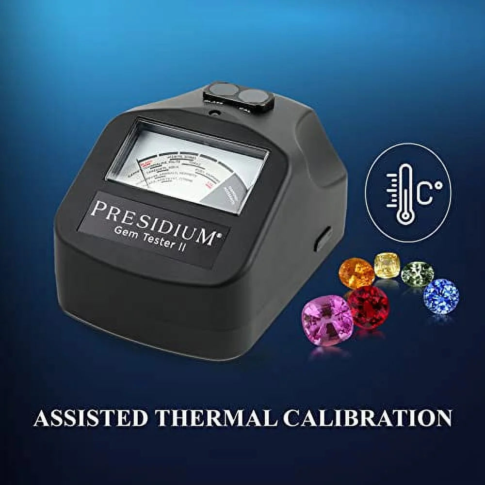 Testeur de gemmes Presidium Instruments Gem Tester II avec étalonnage thermique assisté pour l’identification des diamants/moissanites et des pierres précieuses colorées courantes