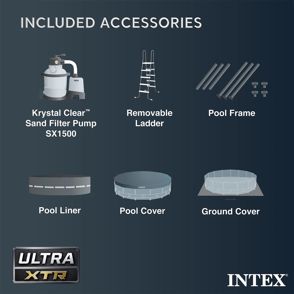 Piscine hors sol INTEX Ultra XTR de 16 pi x 48 po, flotteurs (lot de 2) et glacière gonflable