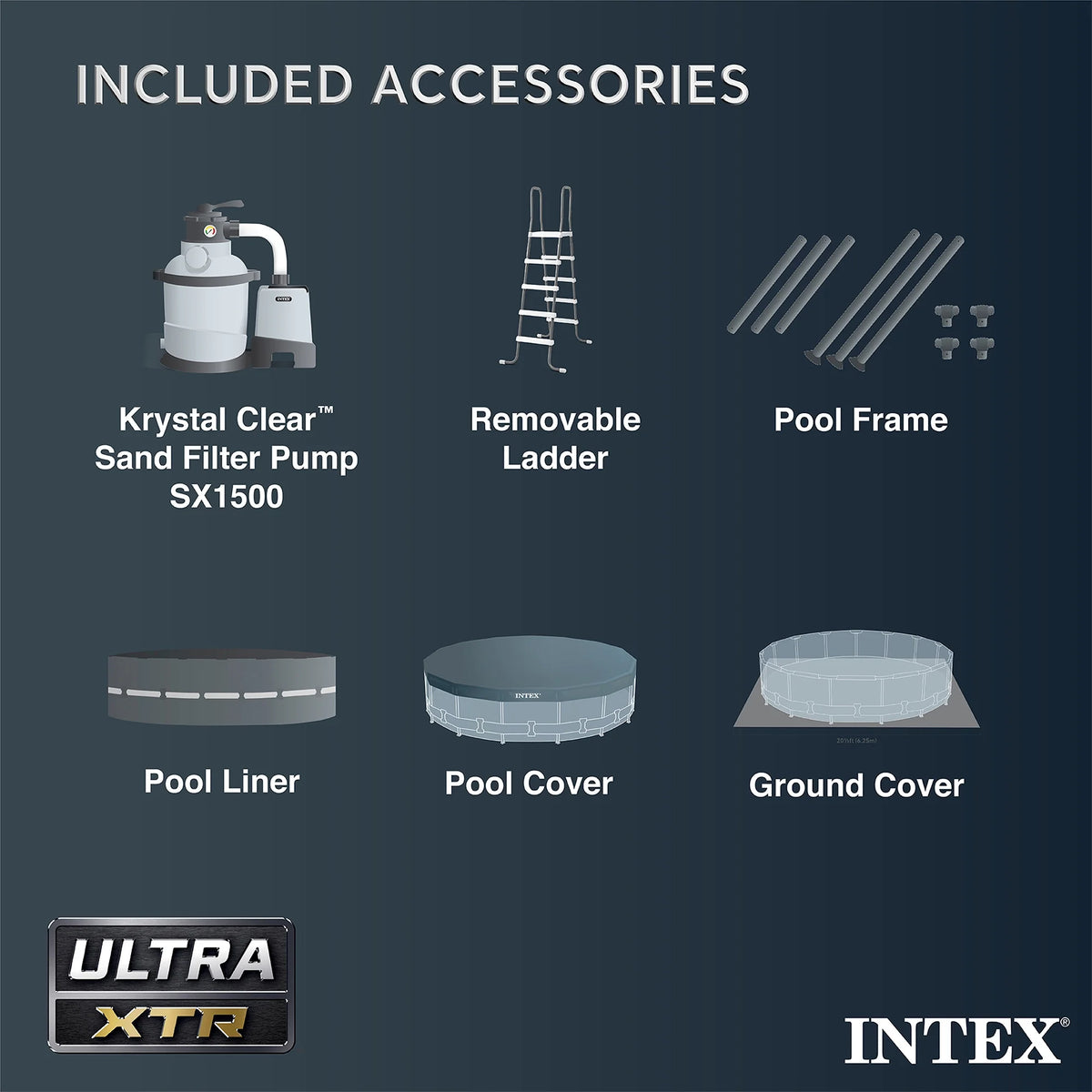 Piscine hors sol INTEX Ultra XTR de 16 pi x 48 po, flotteurs (lot de 2) et glacière gonflable