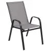 Lot de 5 chaises d’extérieur empilables BizChair noires avec matériau Flex Comfort et structure en métal