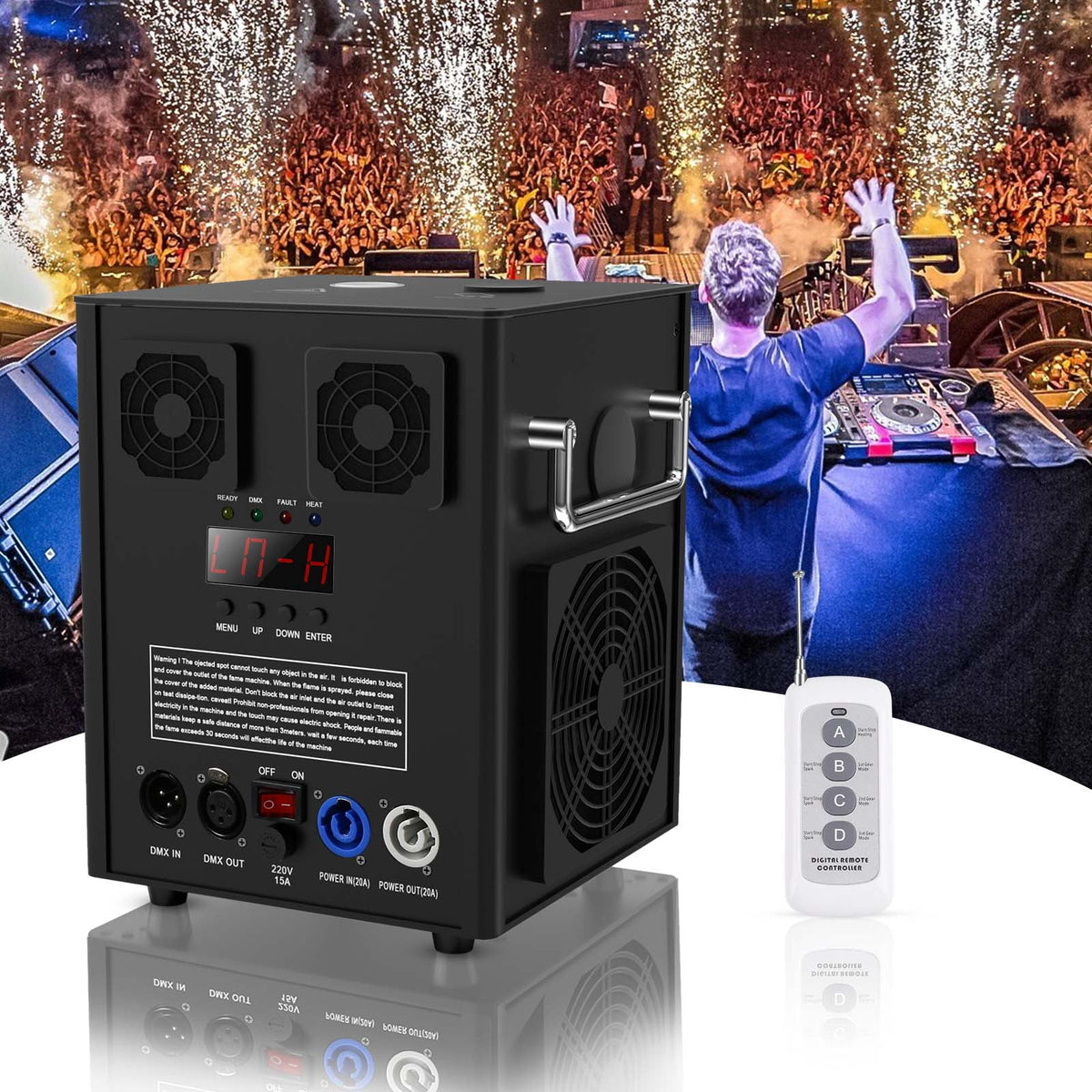Lot de 4 machines à étincelles froides 700W, machines à effets de scène DMX pour scène, DJ, discothèque, mariage # Noir