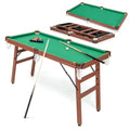 Ensemble de table de billard pliable Costway avec pieds pliables, pieds réglables, 2 queues de billard et 2 craies